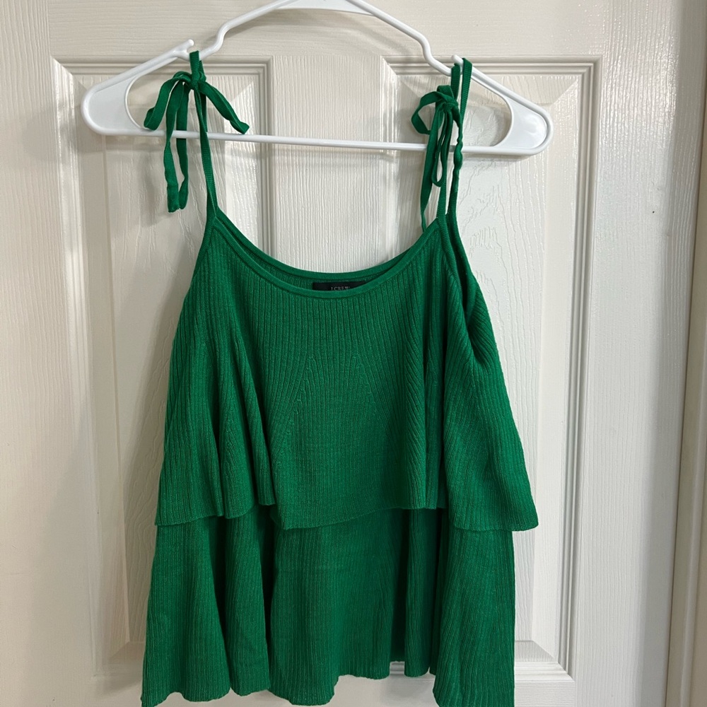 J. Crew Vibrant Green Layered Camisole